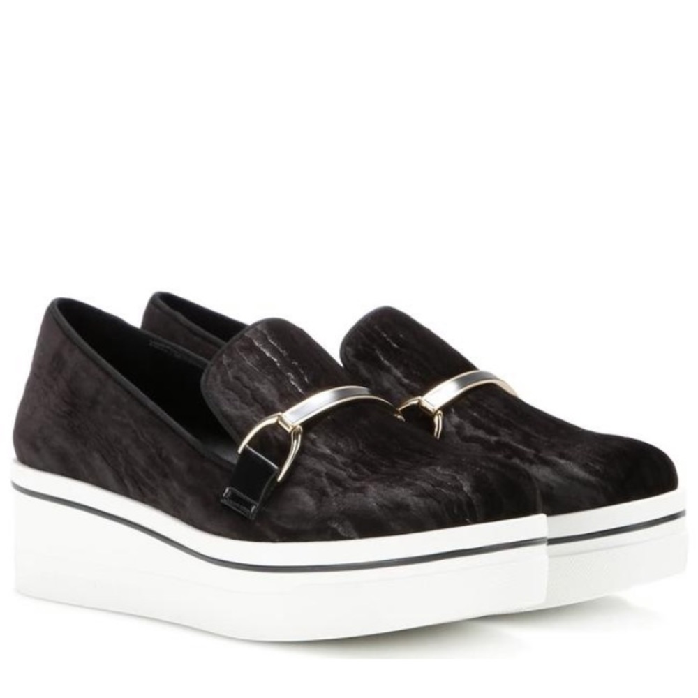 STELLA MCCARTNEY Binx Velvet Platform Loafers